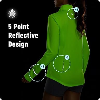 61Ti82Mw8-L._AC_SX385_.jpg Women Lightweight Running Jacket Sun Protection Athletic Full Zip Long Sleeve Shirts UPF 50 Pockets Cycling