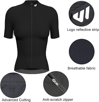 Cycling Jersey Women Long Sleeve Bike Shirts for Women Biking Tops Breathable Cycle Jerseys with 4 Pockets